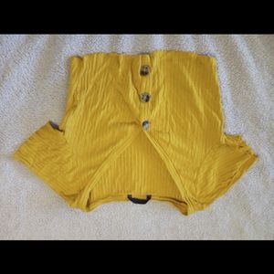 Yellow short crop top